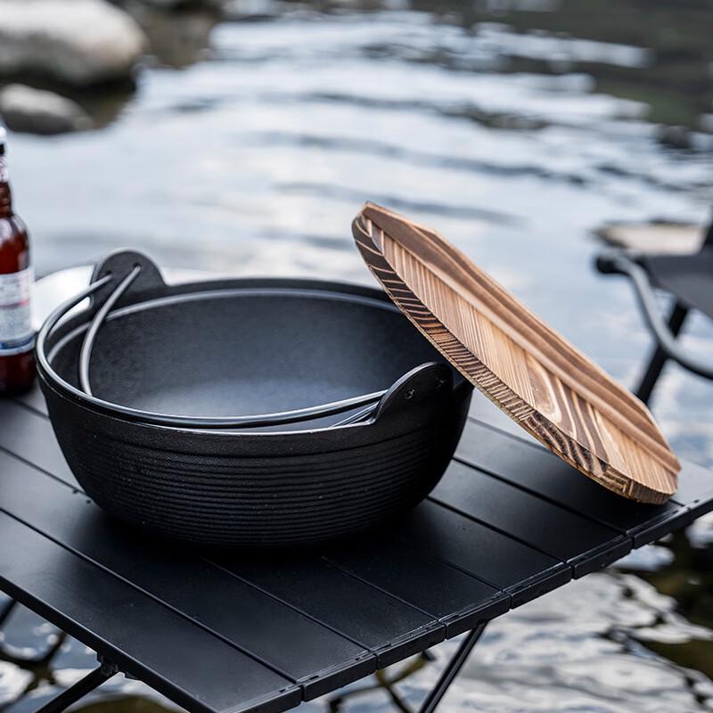 Portable Cast Iron Camping & Cooking Pot