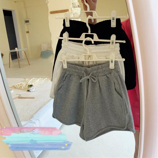 Sommer-Sport-Shorts für Damen, hohe Taille, atmungsaktiv, weites Bein, Hotpants mit Taschen für lässige Aktivkleidung