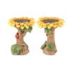 Charming Polyresin Sunflower Bird Bath With Stunningly Detailed Leaf And Ladybug Design
