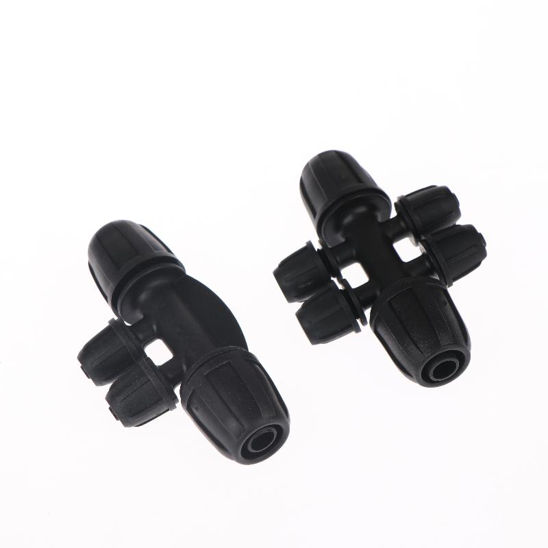 Black 5PCS PE Pipe Connector 1/2 Inch 3 4 6 Way Fittings Leakproof Durable for Drip Irrigation Garden Watering System