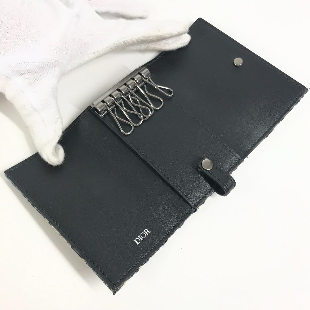 Dior Logo Oblique 6-reihig 6P Schlüssel Schlüsseletui Canvas / Leder Marineblau
