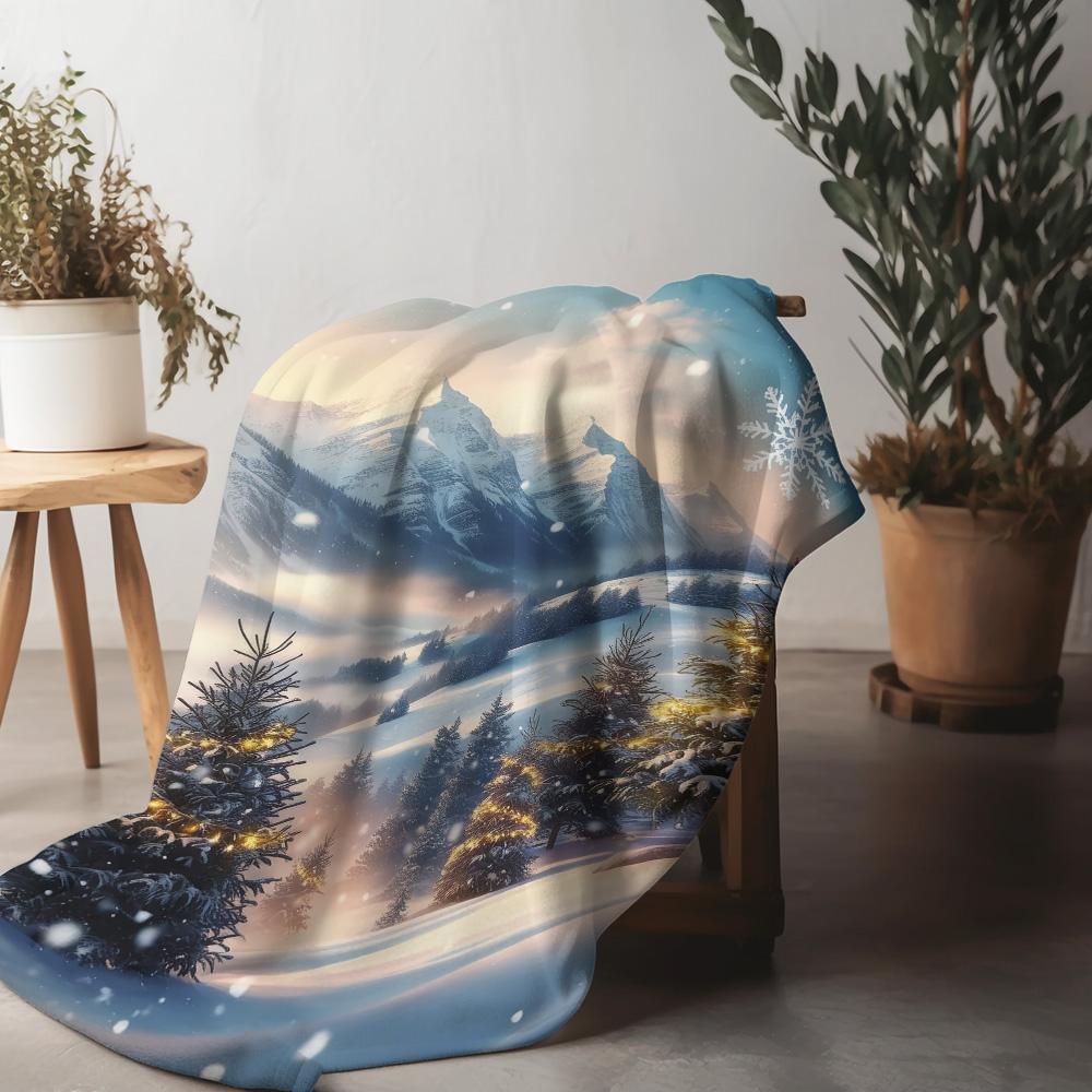 Tuniu Уютный Зимний Лес Плед Мягкий Флисовый Плед для Дивана Кровати Спальни Гостиной Декор 75x90cm