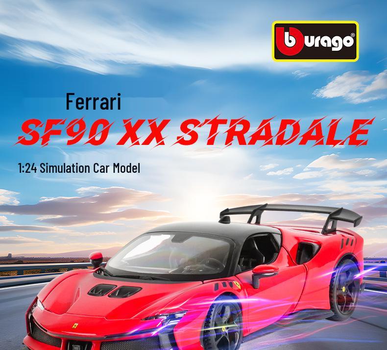 Bburago 1:24 Ferrari SF90 XX Stradale Sports Car Model - Alloy Finish Gift