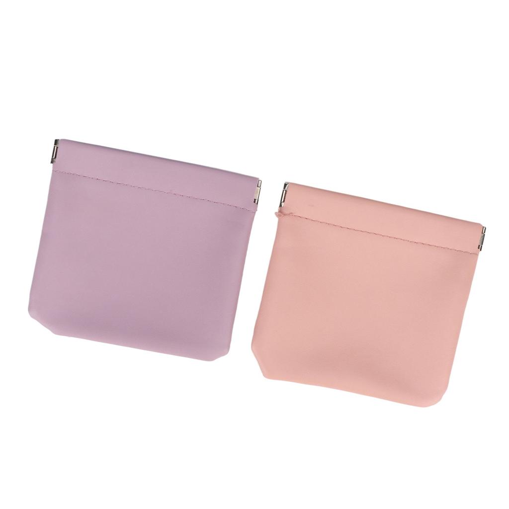 4 Colors Mini Lipstick Storage Bag Automatic Closure Portable PU Leather Pocket Cosmetic Makeup Bag for Earphone