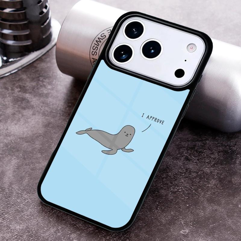 Funny Seal of Approval Phone Case for iPhone 17 16 15 Pro Max Air 14 13 12 11 Plus Shockproof Cover