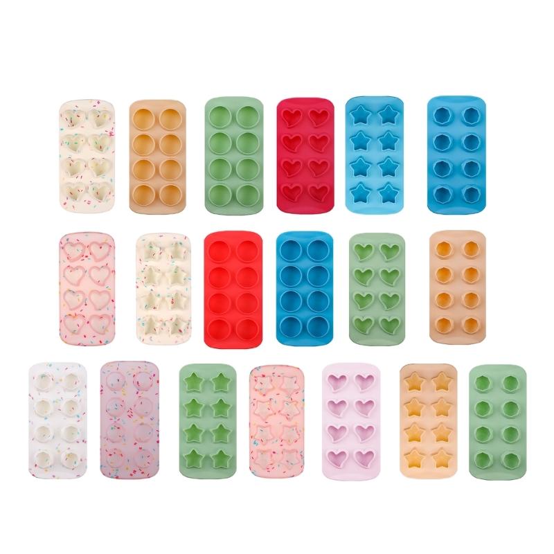 8 Cells ice cubes Moulds Flexible Food Grade Silicone DIY Ice Tray Kitchen Ice Makers for Wine Cocktails 14 Styles