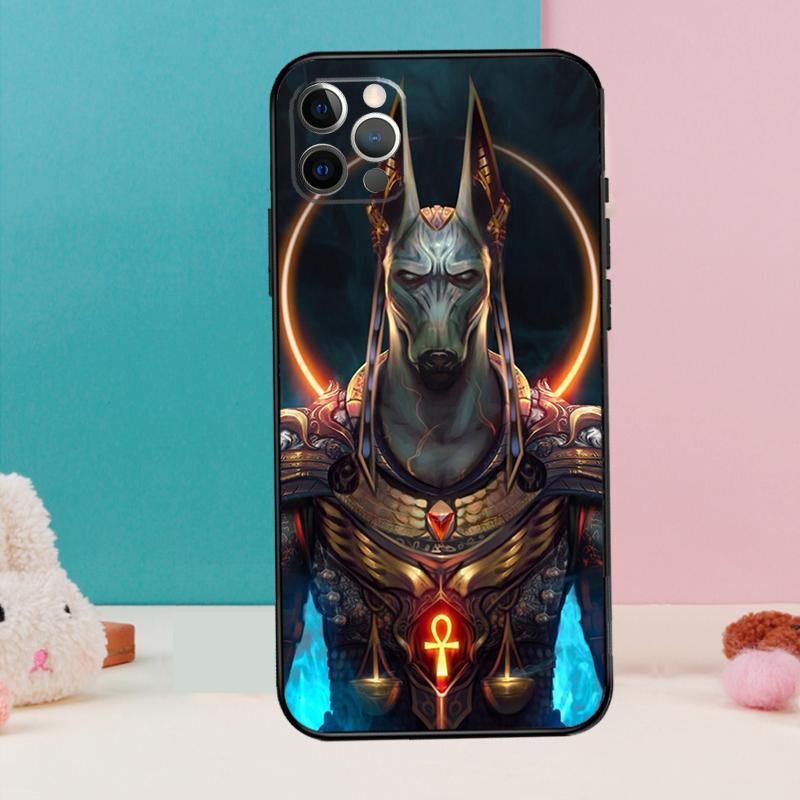 Egypt Nefertiti Anubis Ankh Phone Case For iPhone 16 15 14 13 12 11 Pro Max 12 13 mini XR 15 16 Plus 16e Cover Coque
