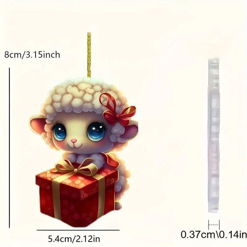 

Причудливое акриловое рождественское украшение в виде овечки, идеально подходящее для праздничного зеркала в стиле автомобиля 2