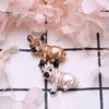 Cartoon Cute Ugly Dog Shape Brooch Shining Rhinestones Inlaid Eyes Pin Suit Lapel Badge Jewelry Gift Coat Accessories