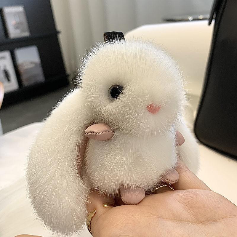 Faux Mink Fur Rabbit Plush Keychain Cute Premium Bag Charm Pendant Doll Birthday Gift For Women
