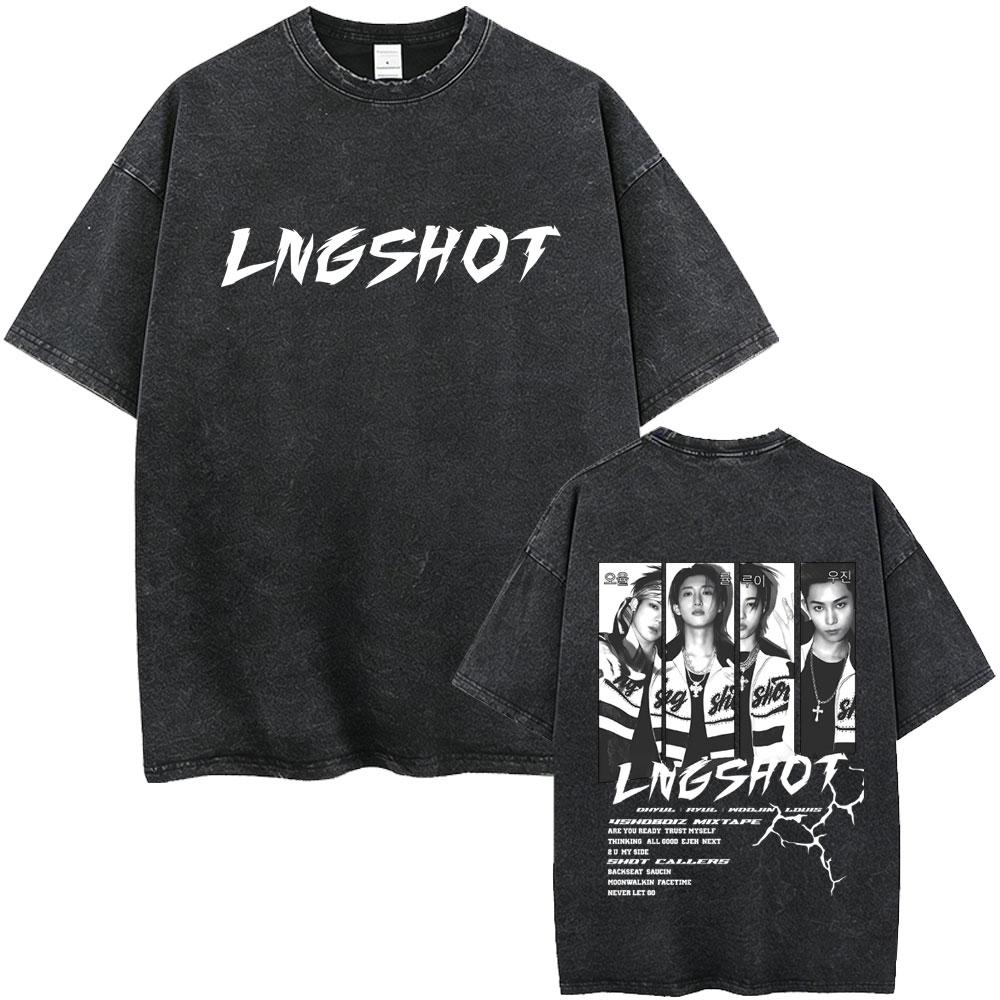 Washed Vintage Lngshot Cartoon Graphic T Shirt SHOT CALLERS Album 2026 Tshirts Men Women Kpop Fashion Trend Tshirt Streetwear