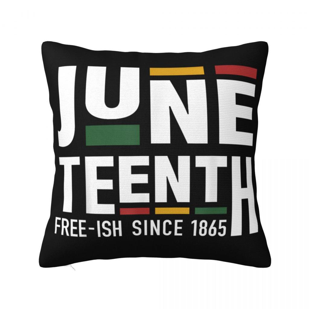 Kwadratowa poszewka na poduszkę Juneteenth Poliestrowe poduszki na sofę Świętowanie Czarnego 1865 Afroamerykańska spersonalizowana poszewka