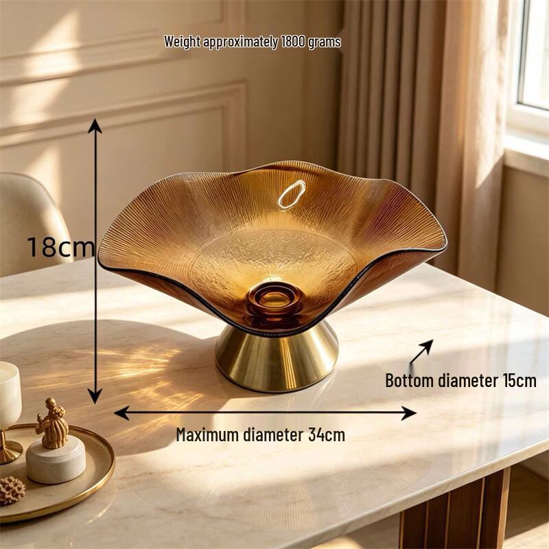 Light Luxury Water Ripple Glass Fruit Bowl