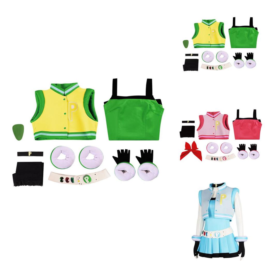 Cute Anime-inspired Powerpuff Girls Cosplay Dress Ideal For Theater And Halloween Parties
