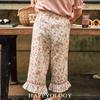Хлопковые брюки Happyology для девочек с цветочным принтом и широкими штанинами