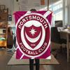 1PC Portsmouth Football Club Patterned Flannel Blanket Suitable For All Seasons for Home Decor Warmth and Comfort Gifts Holiday Present