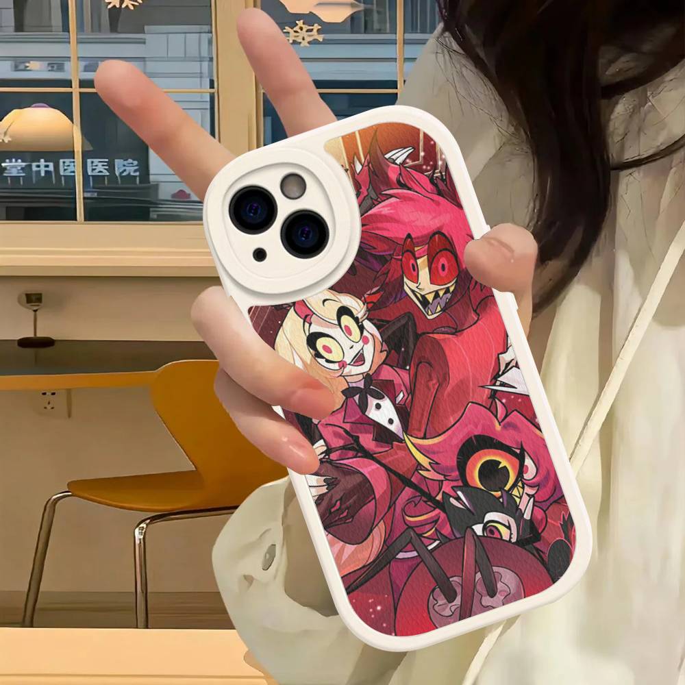 

H-Hazbin H-Hotel For iPhone 16 15 14 13 12 11 Pro Max Plus Shockproof Leather Soft Phone Cover iphone XS