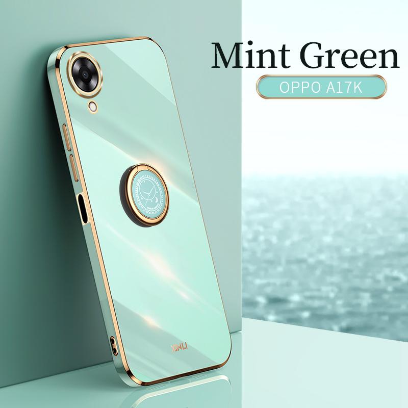 Držák pokovovacího kroužku Silikonové pouzdro odolné proti nárazům pro OPPO A17 Oppo A17K A17 4G kryt telefonu
