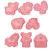 16Pcs Cartoon Farm Animals Biscuits Mold Cookie Stamps Set Fondant Biscuits Pastry Cookie Cutters for DIY Cake Baking