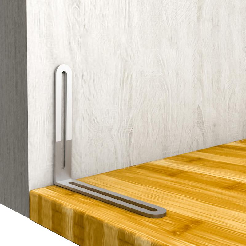 Edelstahl Verstellbarer Winkel Code Langloch Aktivität 90 ° Rechter Winkel Möbelbefestigung L-Förmiger Regalwinkel Verbinder