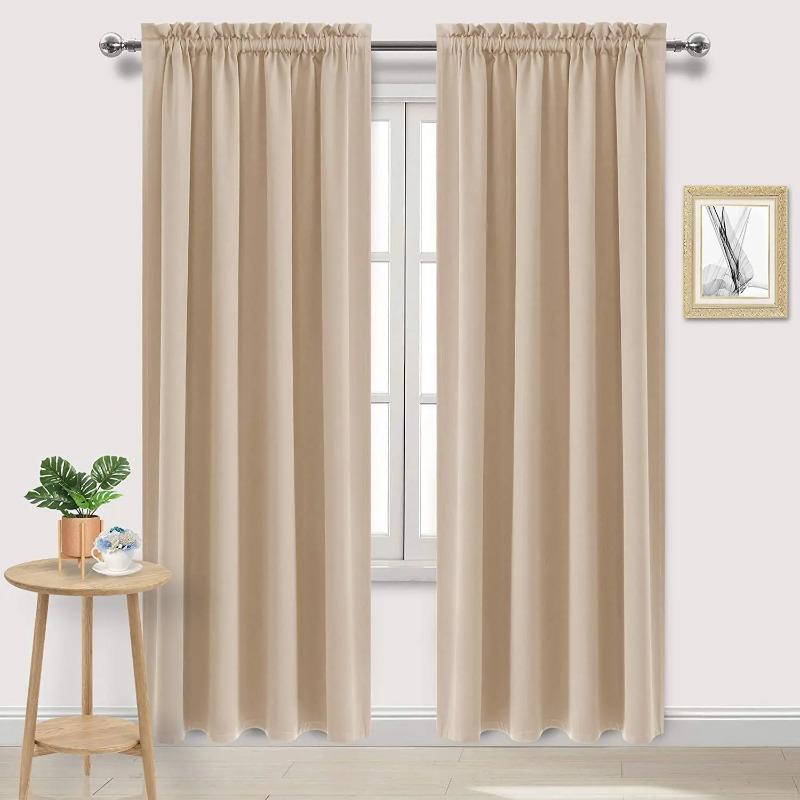 Full Shading and Sun Protection Blackout Curtains 1panel Solid Color Thicker Curtains Balckout Curtain Outdoor Curtains
