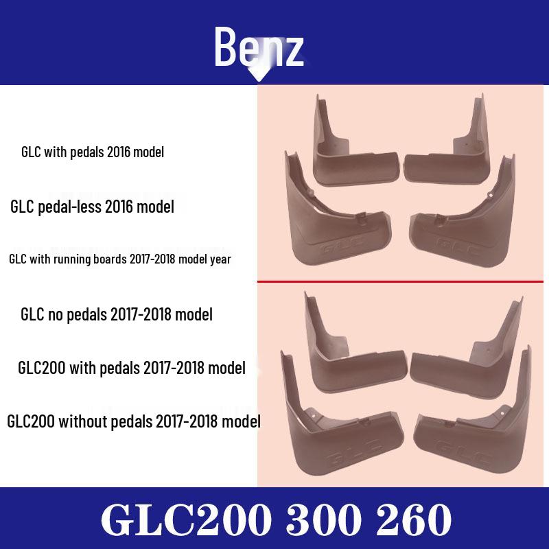 

2016-2018 Mercedes-Benz GLC Mud Flaps: GLC200/300/260 Custom Mudguards GLC with Running Boards