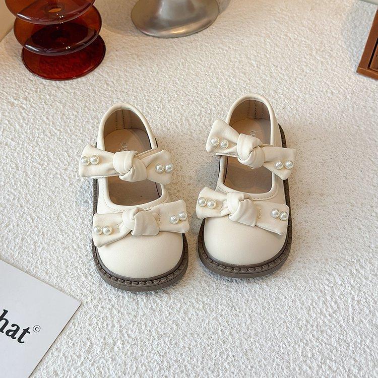 Girl princess small leather shoes spring and autumn 2025 new children's foreign style bow performance girl Mary Jane single shoes