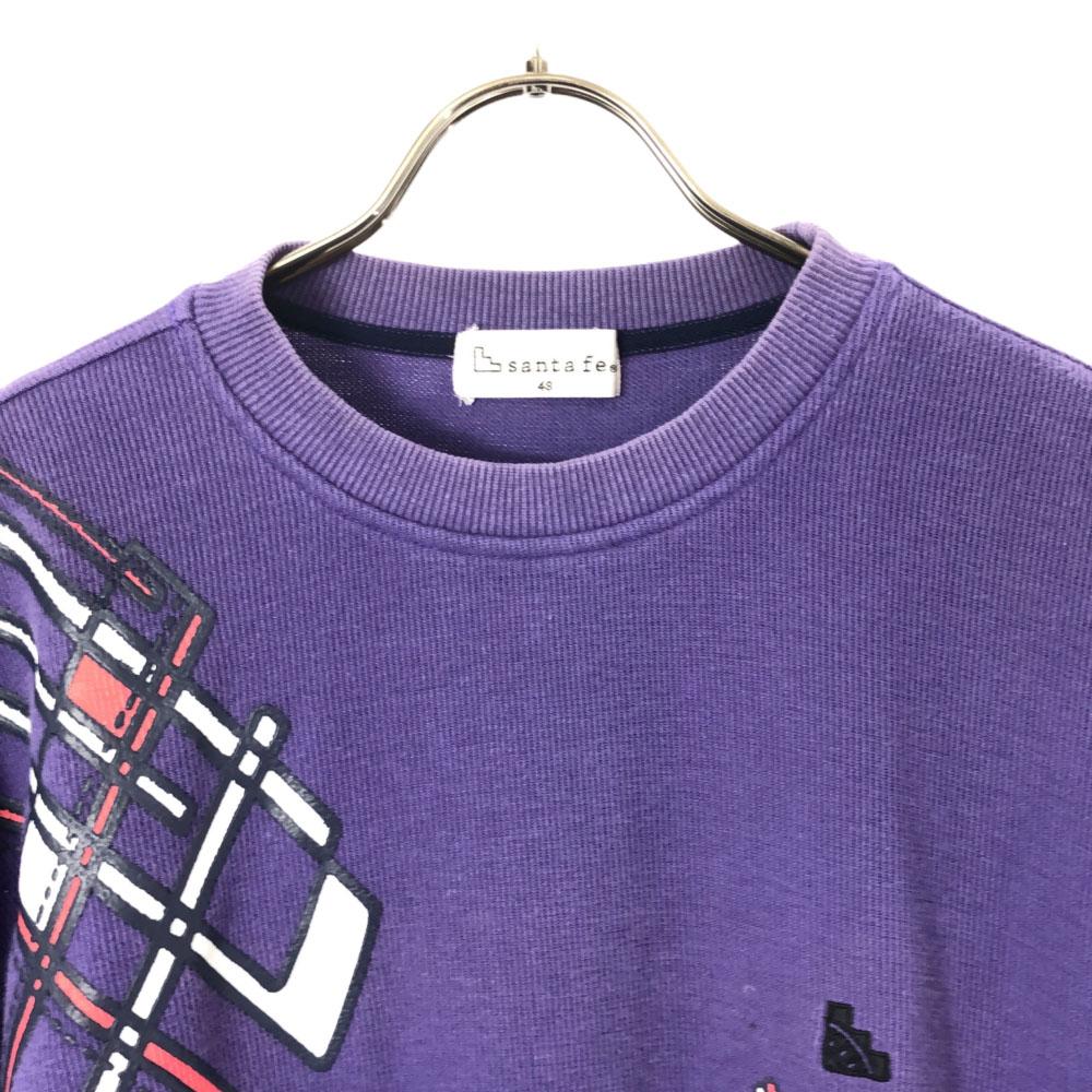 santa fe made in Japan Print Long sleeve trainer 48 purple sweat Men's Used