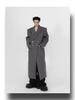 2025 Autumn Men's Plus Size Loose Wool Trench Coat with British Metal Detailing - Trendy Hong Kong Style 