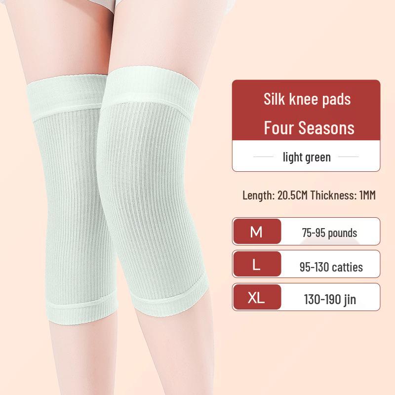 

Breathable Summer Mulberry Silk Knee Pads: Warm, Cold-Proof, Knitted Protection for Older Adults XL светло-зеленый