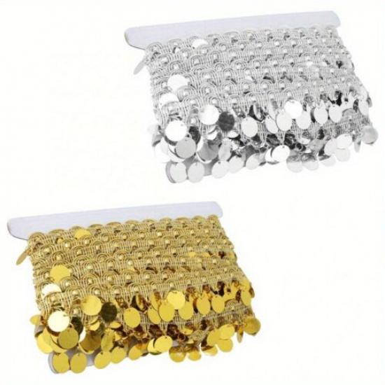 10 Yards DIY 3cm Sequin Tassel Trim Fringe Ribbon Trimming Sewing Craft Decor