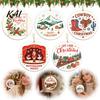 Festive Home Decor Ceramic Christmas Ornament, 2D Double Sided Cowboy/Nutcracker/Holy Berry Hanging Holiday Window Decorations Ornament for