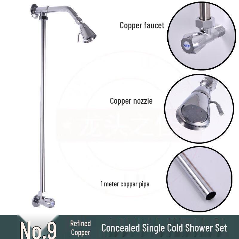 TLXT Pure Copper Concealed Single Cold Shower Set