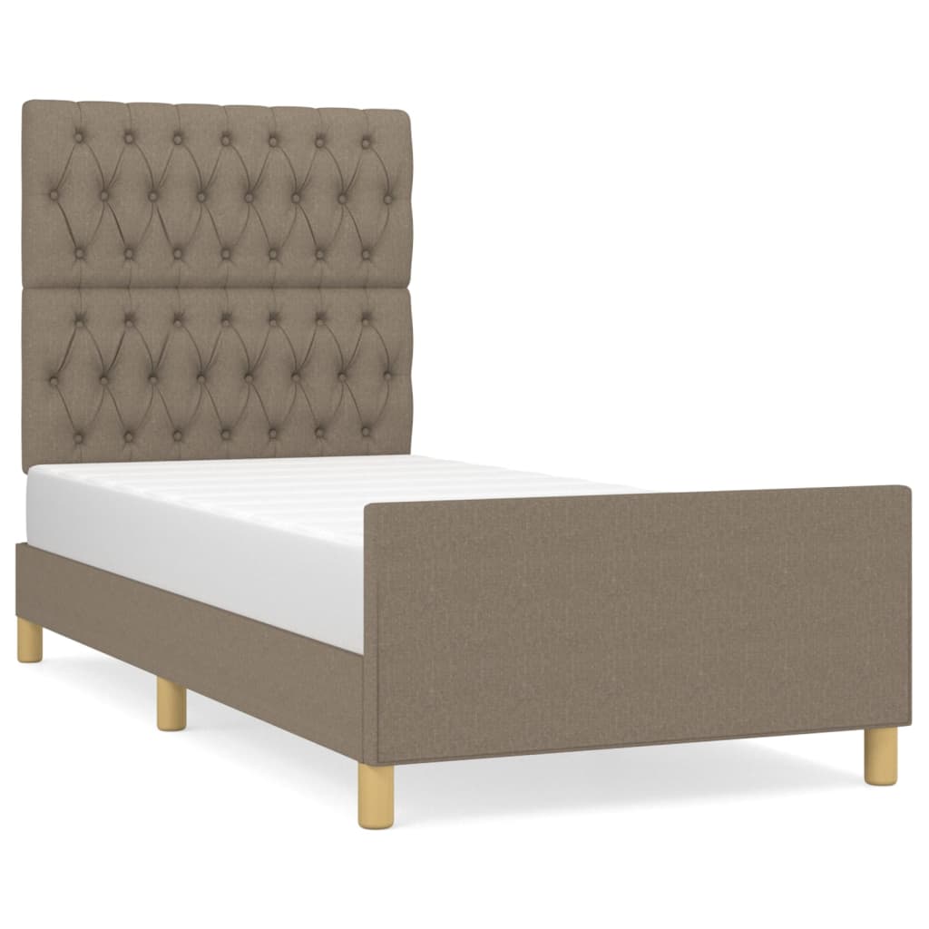 Vidaxl Bettrahmen Ohne Matratze Taupe 90X200 Cm Stoff