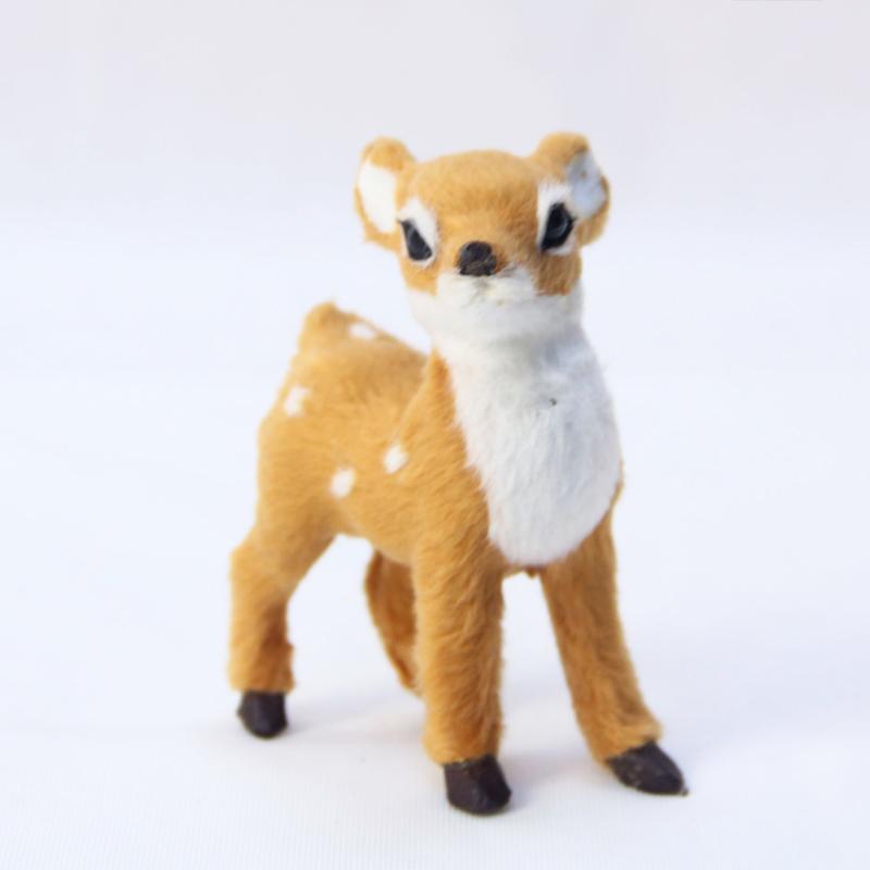 1pcs Artificial Mini Sika Deer Pvc Miniature Realistic Deer Model Figurine Miniatures Ornaments Home Christmas Party Decoration