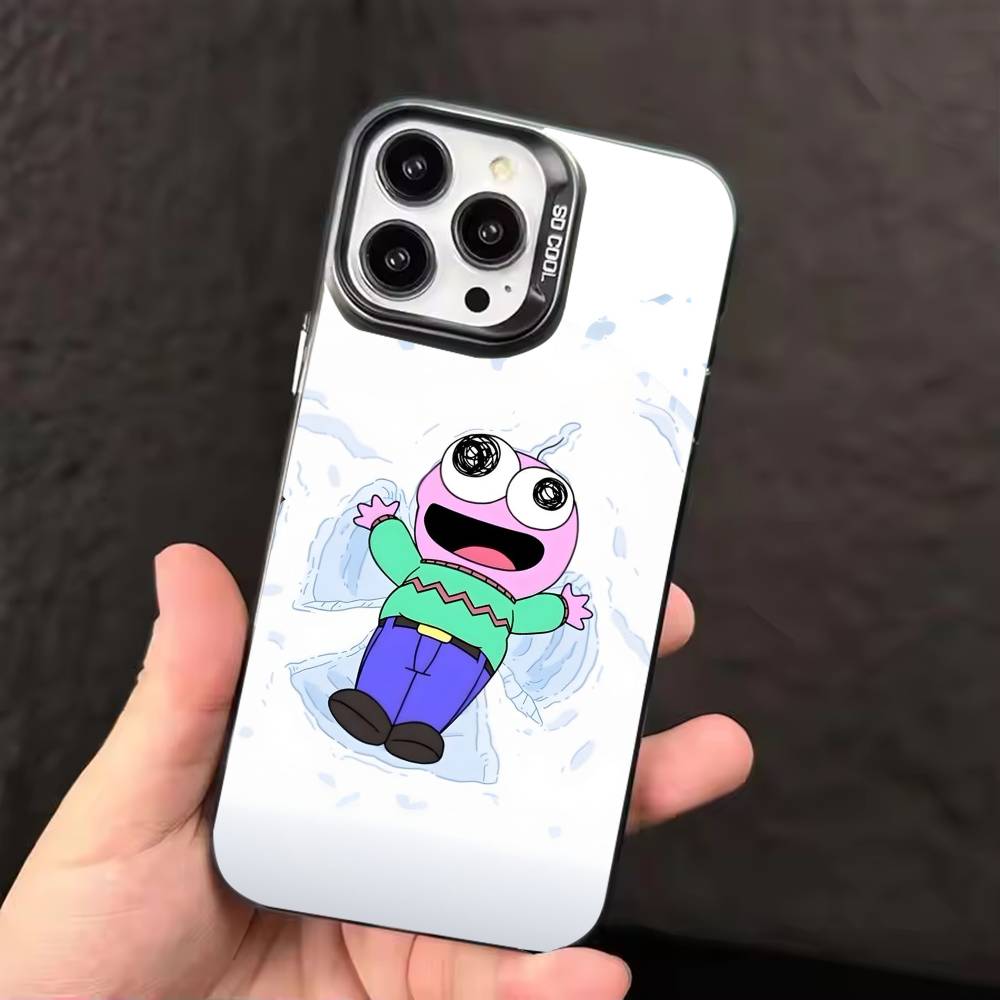 Cartoon S-Smiling friends Phone Case Color Silver Shell For IPhone 17 16 15 14 13 12 11 Pro Max Plus