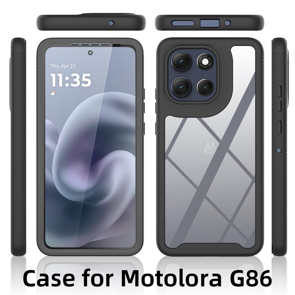 for Moto G86 5G Shockproof Clear Case Built in Screen Protector Full Body Rugged Defender Cover for Motorola G86, G56 5G Cases