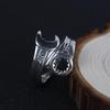 Trendy Men's Retro Wrench Ring: Aged Imitation Thai Silver Tool Finger Ring, Hip Hop Style, Adjustable Open Index Finger Design