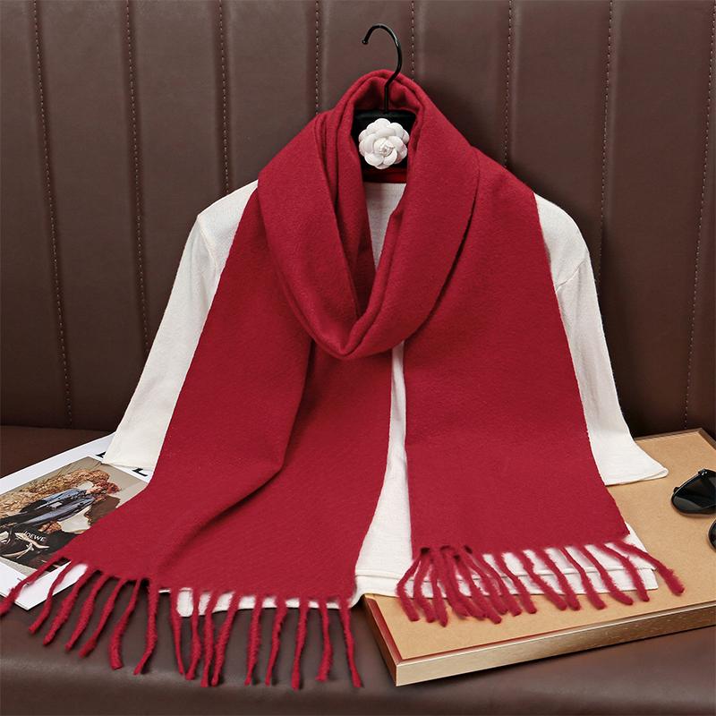 New Winer Warm Cashmere Scarf for Women Fashion Solid Thick Blanket Pashmina Shawl Wrap Female Bufanda Echarpe Foulard