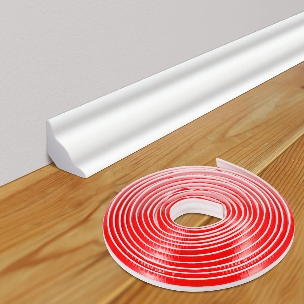 

1pc 2m/3metersX19mm Peel and Stick Baseboard Molding Trim Flexible Self-Adhesive Wall Base Moulding Trim Caulk Strip 2m белый
