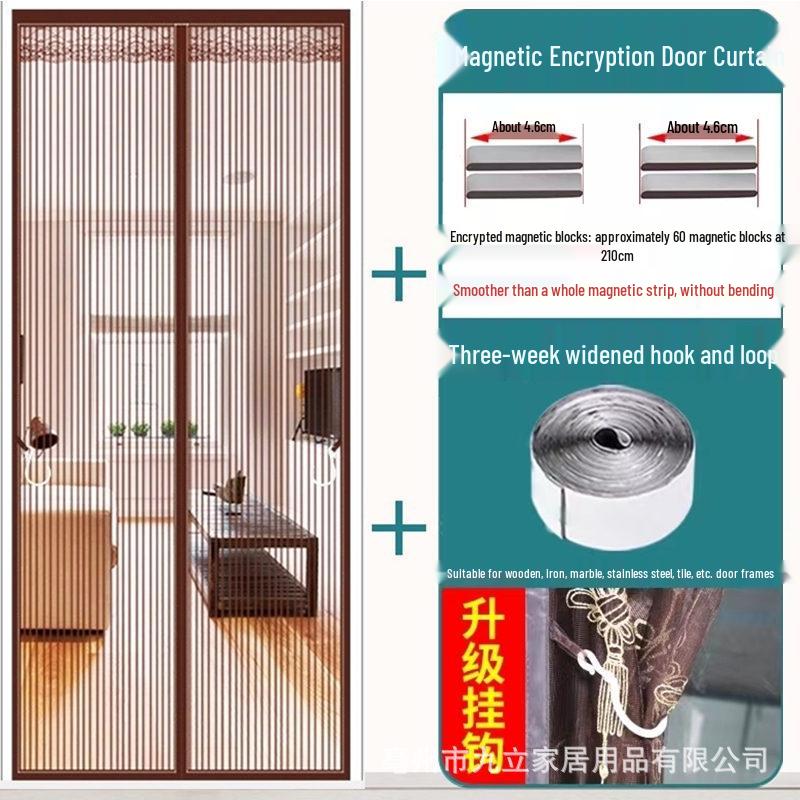 

Magnetic Mesh Mosquito Net Door Curtain with Magic Tape and No-Drill Installation 80x205
