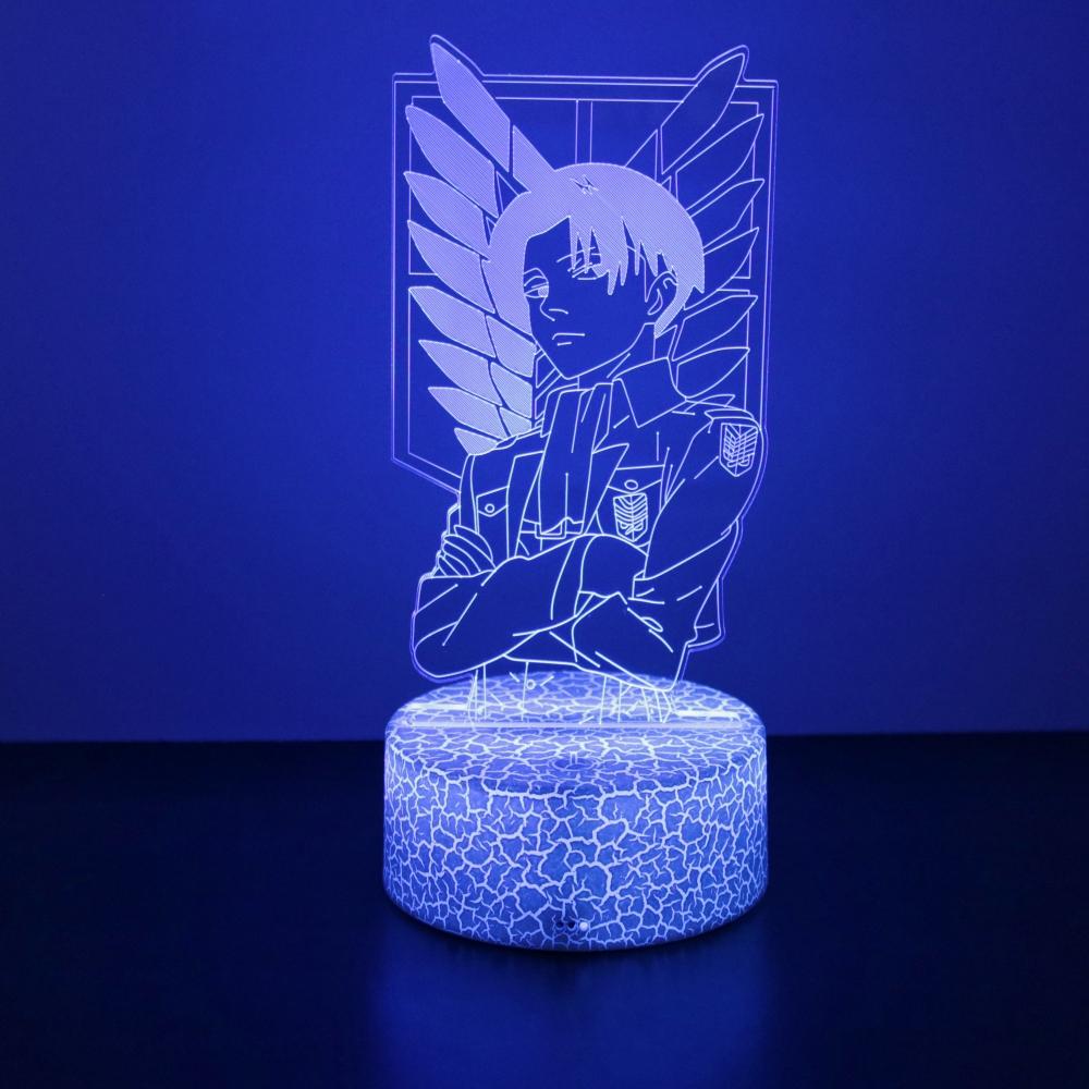 

3D Lamp Attack on Titan Anime Figure Gaming Lamps Levi LED Night Light RGB Remote Control Home Room Decor Child Nightlight Gifts