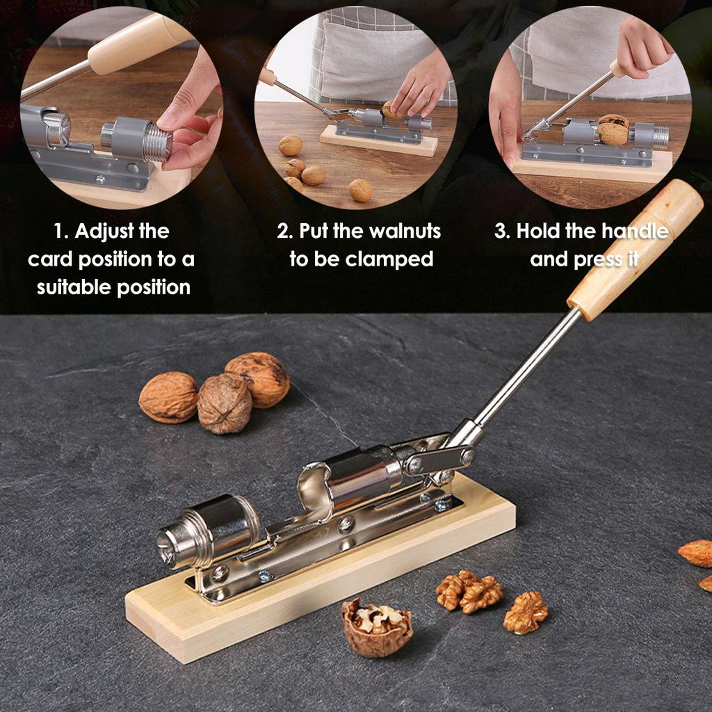 Multifunctional Stainless Steel Nutcracker Portable Manual Mechanical Sheller Fast Opener for Walnut Nut Kitchen Clamps Tools