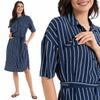 Women's Midi Shirt Dress with Belt, 100% Viscose, Pockets, MORAJ 4XL PATT 1