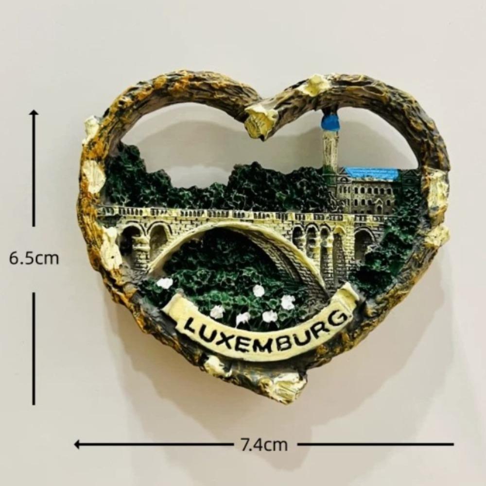 Luxembourg Fridge Magnets Tourism Souvenir Handicraft Resin Refrigerator Magnets Sticker Collection Home Decoration Gift