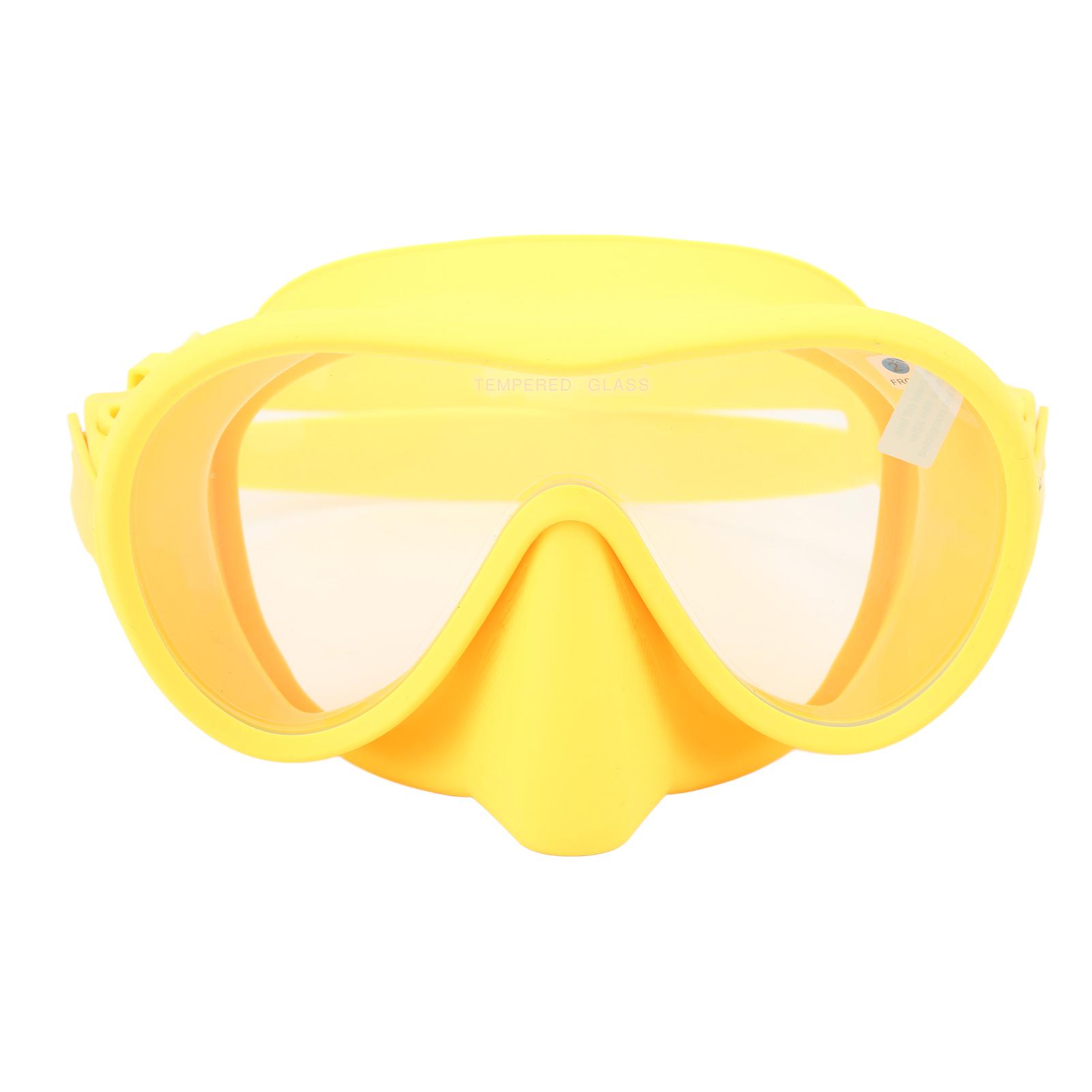 Diving Goggles Anti Fog Tempered Glass Snorkeling Dive Mask with Silicone Strap Foldable Panoramic View Swim Goggles