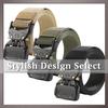 Side BP658 [One Limitation] Belt, Release, Outdoor, Casual, Work, Plain, One-Touch, Men's (Black)