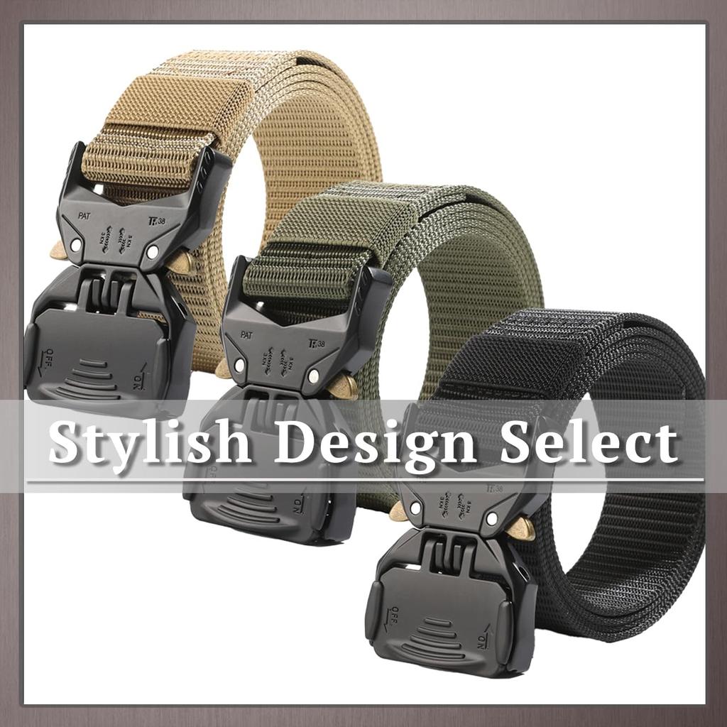 Side BP658 [One Limitation] Belt, Release, Outdoor, Casual, Work, Plain, One-Touch, Men's (Black)