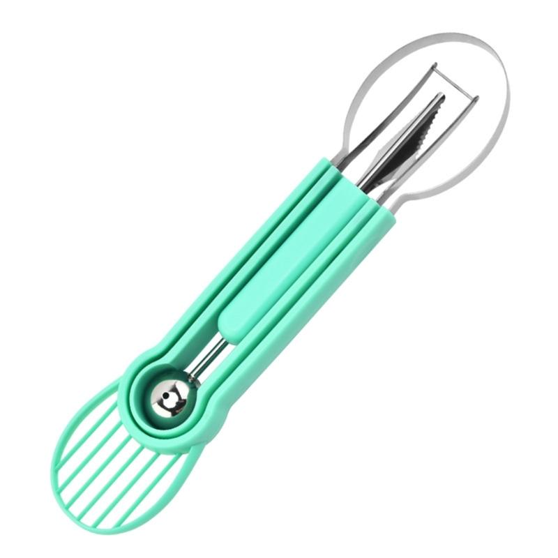 

Multipurpose Fruit Sculpting Tool With Ergonomic Grip Stainless Steel Construction Melons Baller Watermelon Cutter зелёный