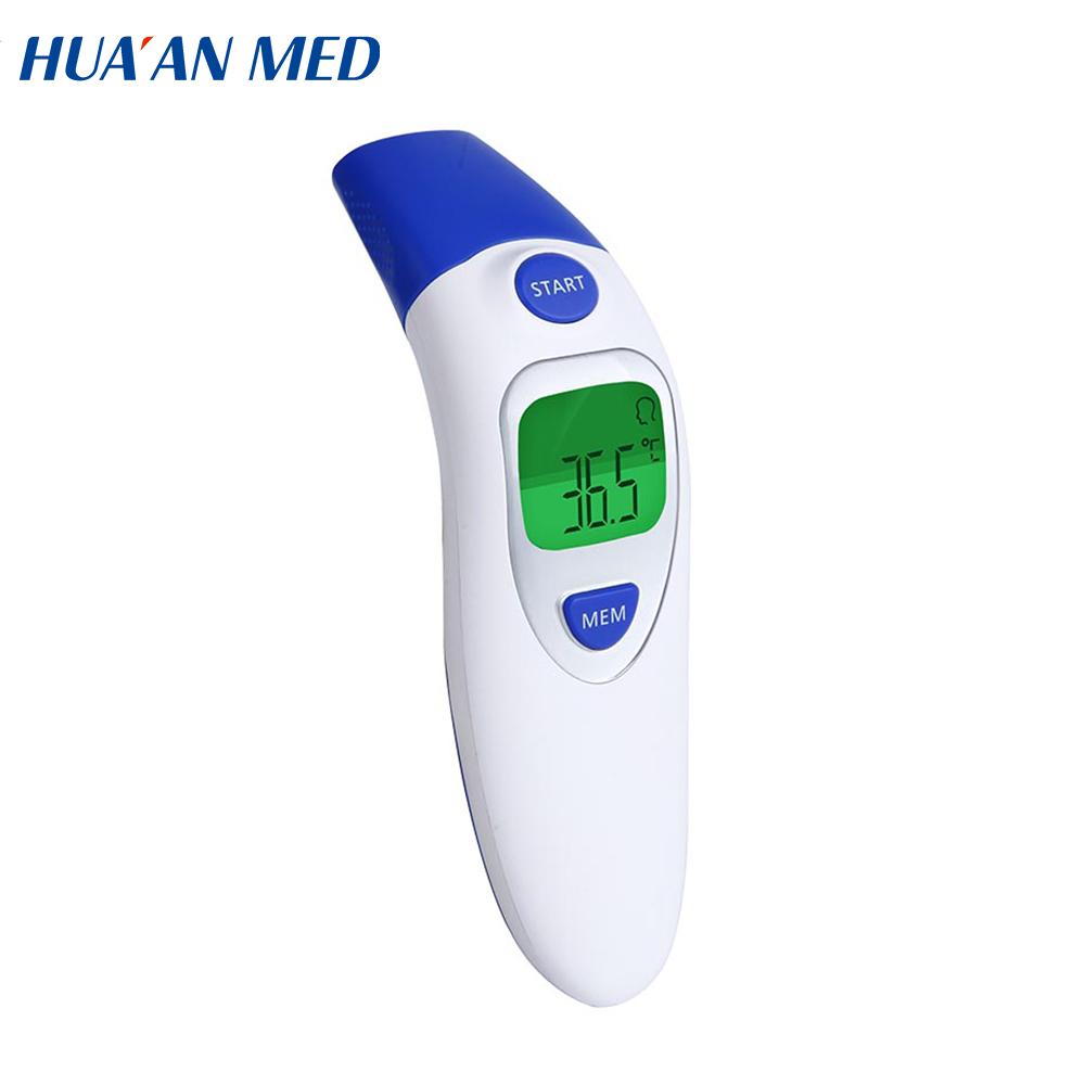 HUAAN MED 2 In 1 Ear and Forehead Infrared Digital Fever Thermometer Adults Baby Kids With Backlit LCD